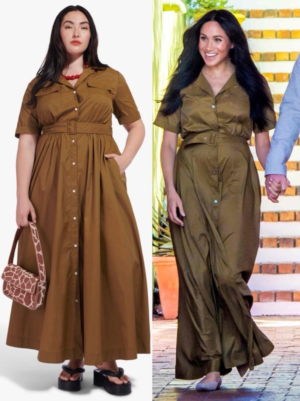 NWT STAUD ‘Millie’ Recycled Nylon Belted Dress in “Caper” RARE PLUS SIZE 24